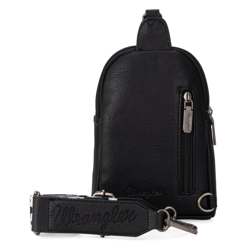 The Dairy Delight Crossbody Sling Bag by Wrangler in Black/White