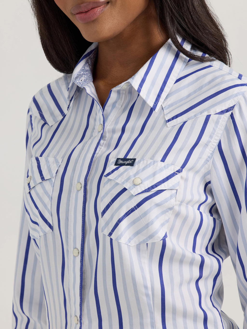 The Punchy Peppermint Striped Pearl Snap Shirt by Wrangler