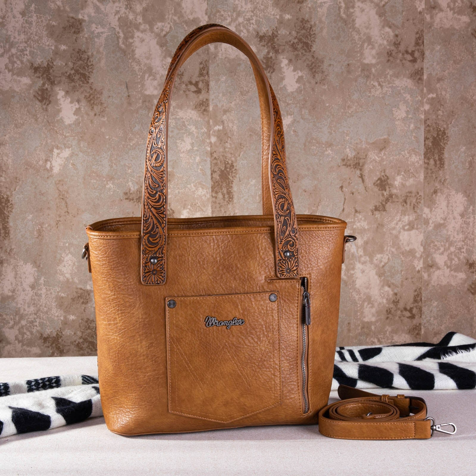The High Brow Cat Wrangler Tote Purse in Red Brindle