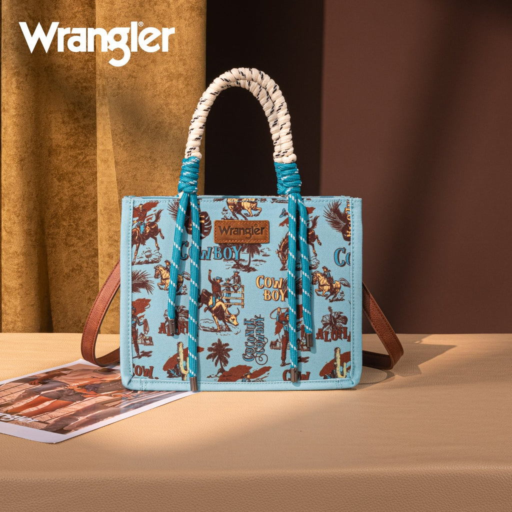 The Coconut Cowboy Wrangler Mini Rope Tote Purse in Turquoise