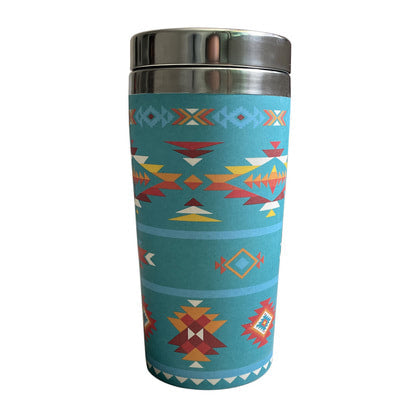 The All Western Turquoise Aztec Travel Tumbler