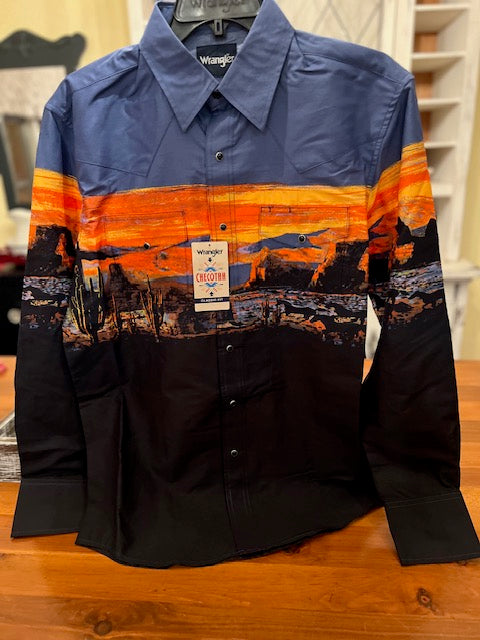 The Desert Sunset Checotah Pearl Snap Shirt by Wrangler