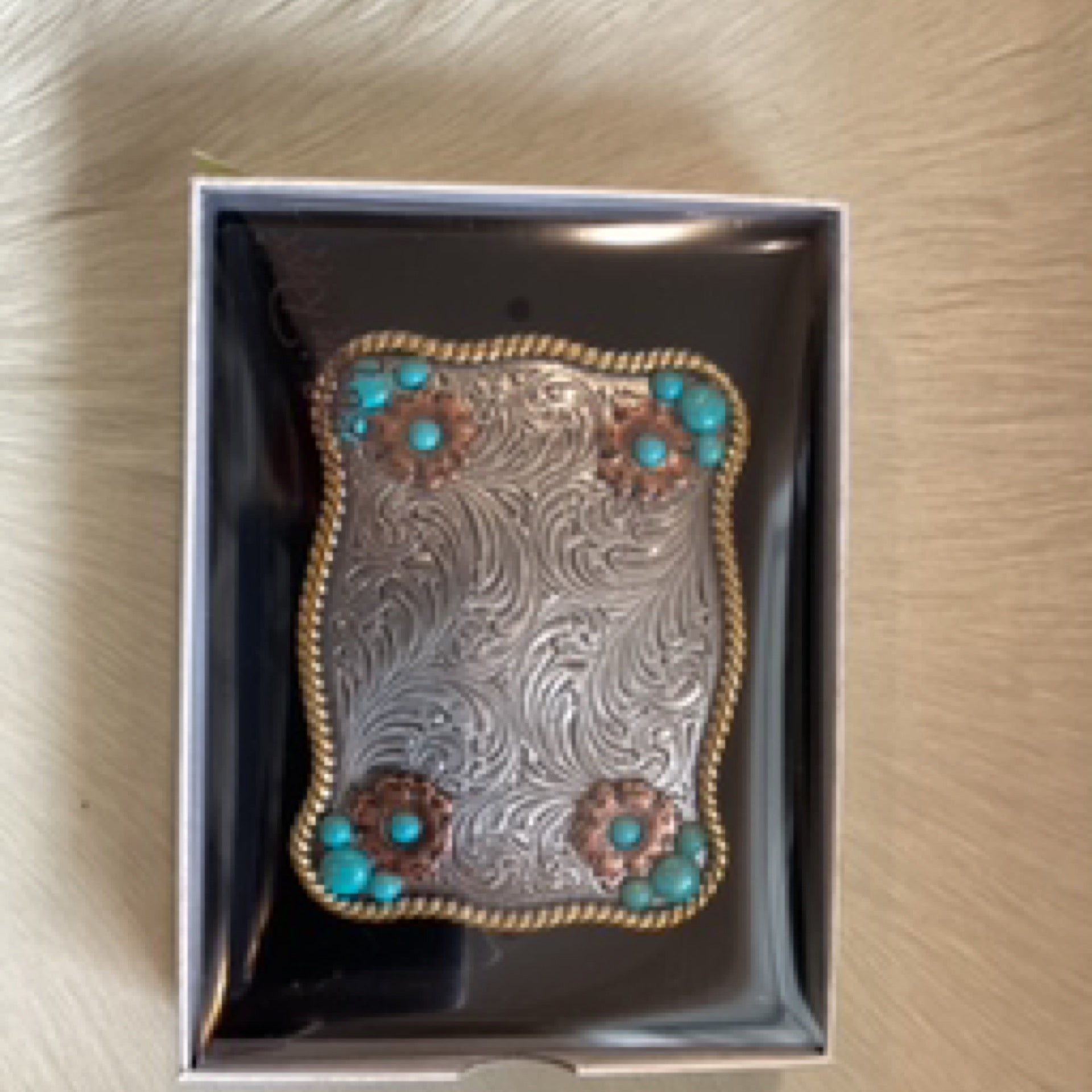 The Turquoise Flower Belt Buckle by Blazin’ Roxx