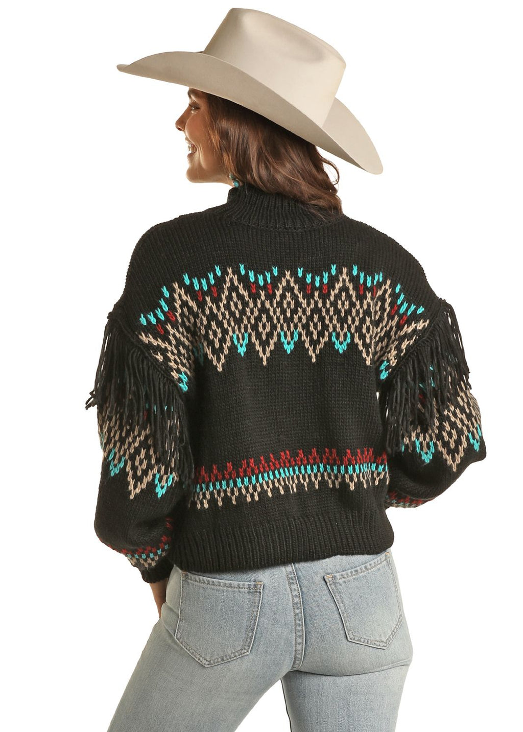 The Classy Cowhand Sweater in Black