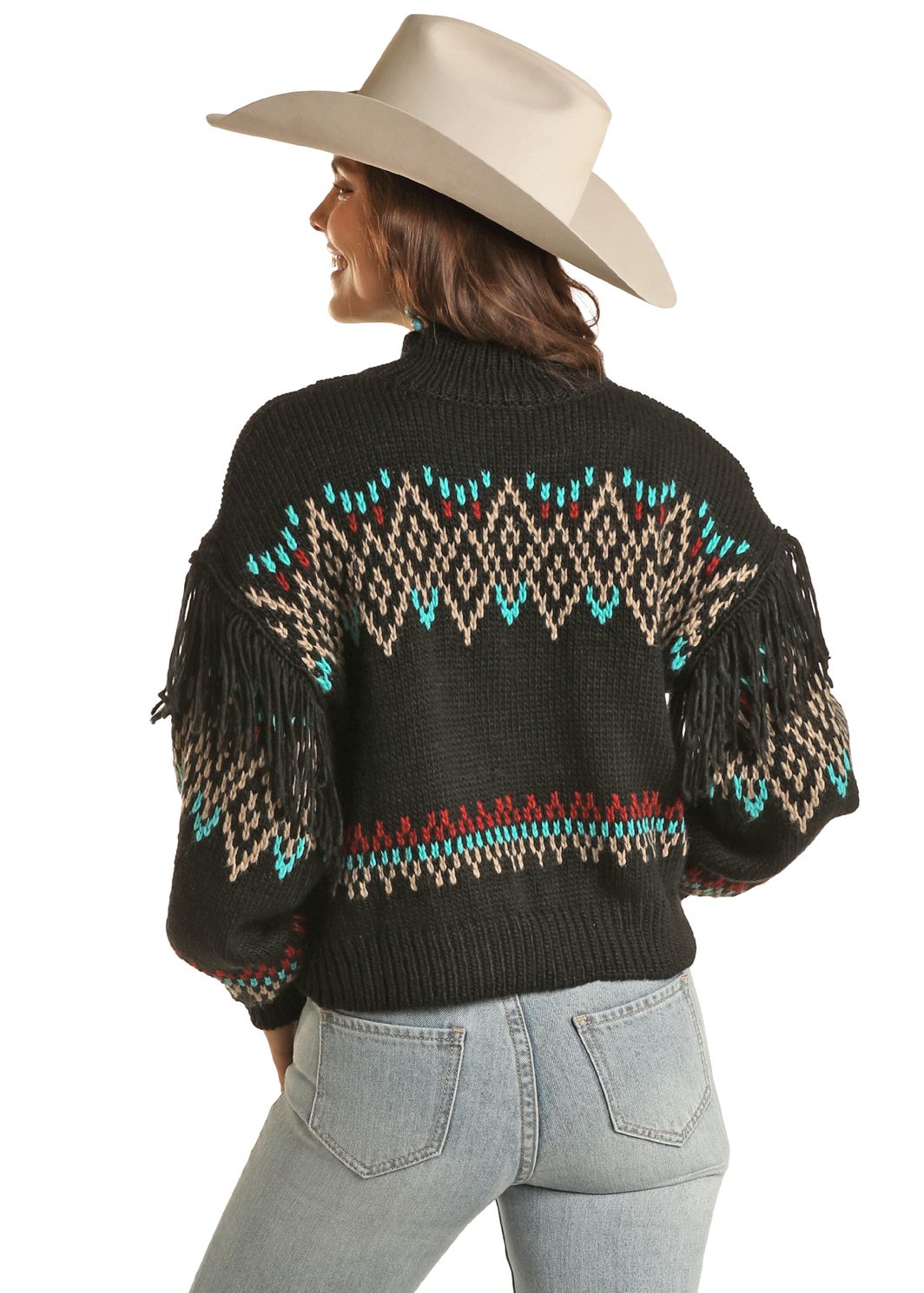 The Classy Cowhand Sweater in Black