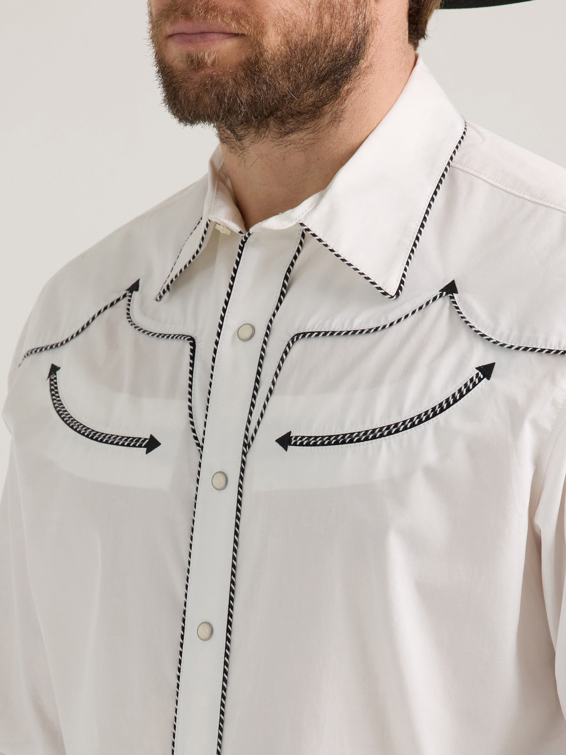 The Vintage Cowboy Snap Up Shirt by Wrangler in Crisp White