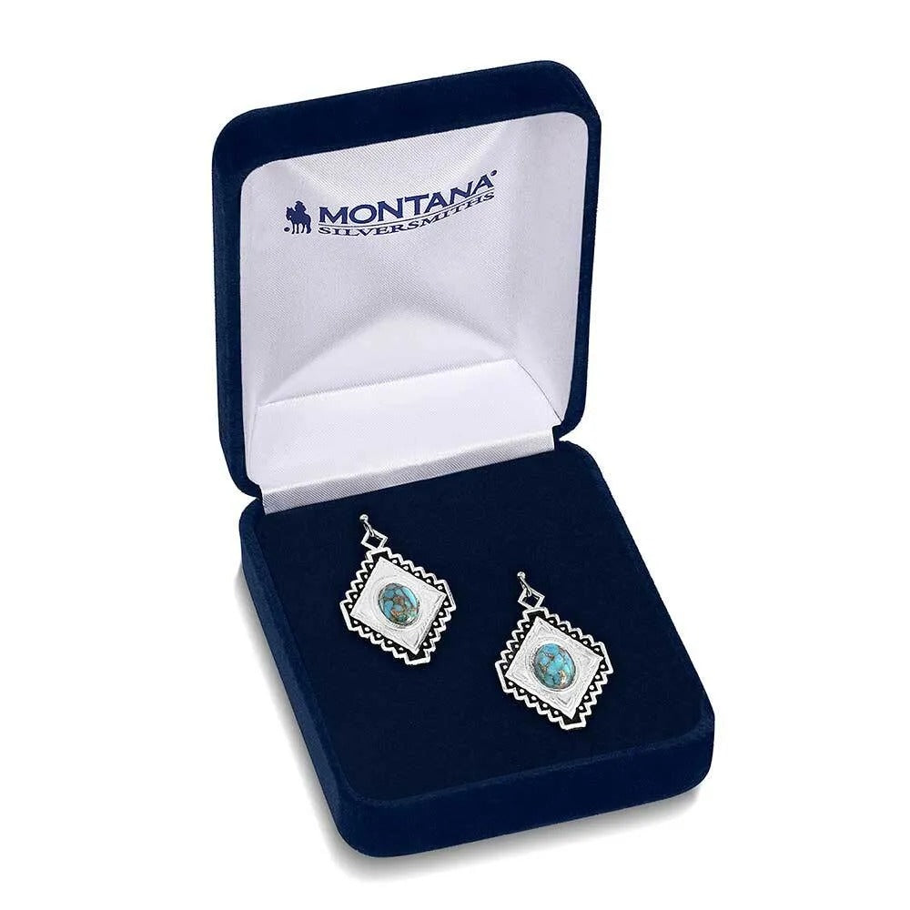 Diamond of the West Turquoise Earrings by Montana Silversmiths