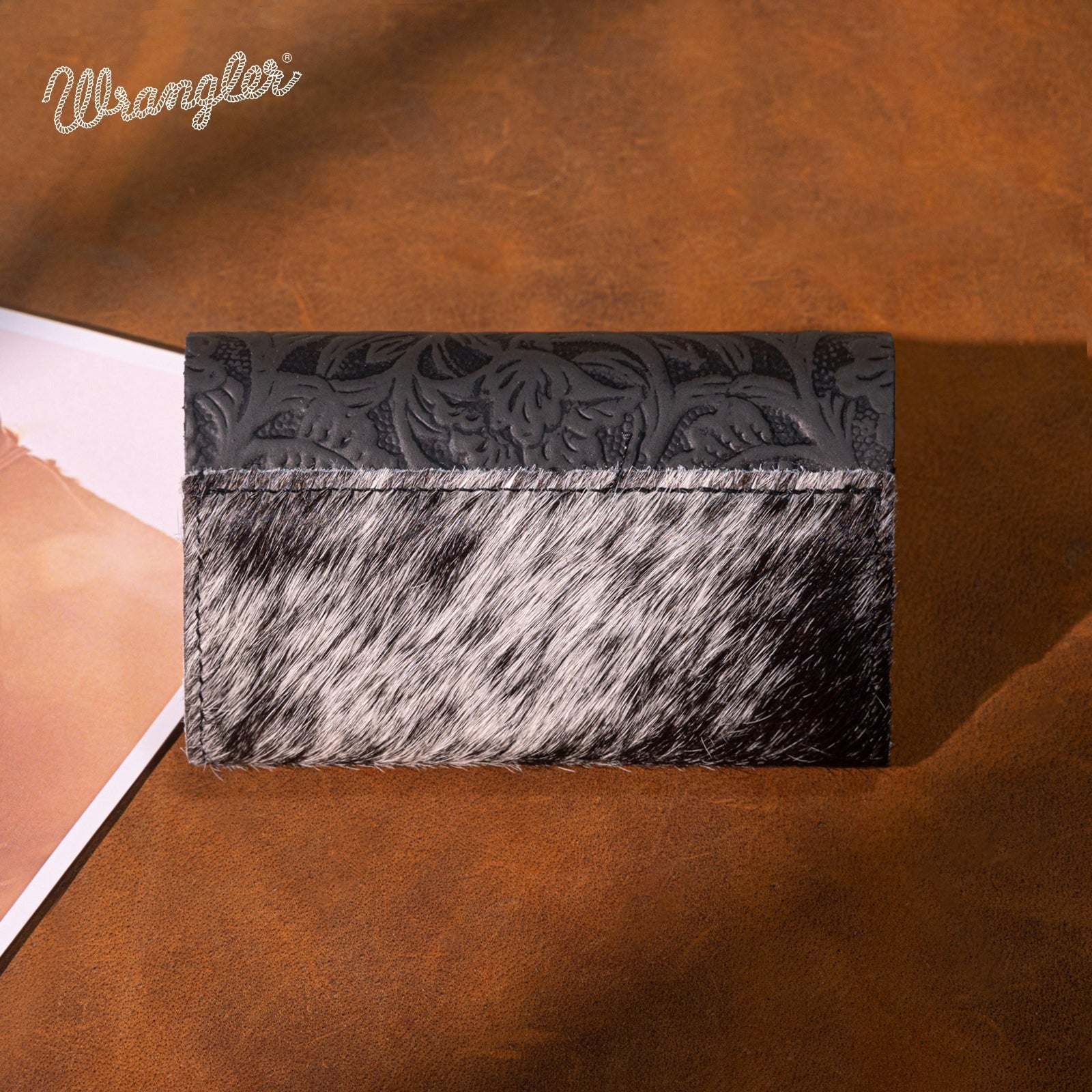 The Calico Range Carved Hide Wrangler Wallet - Black