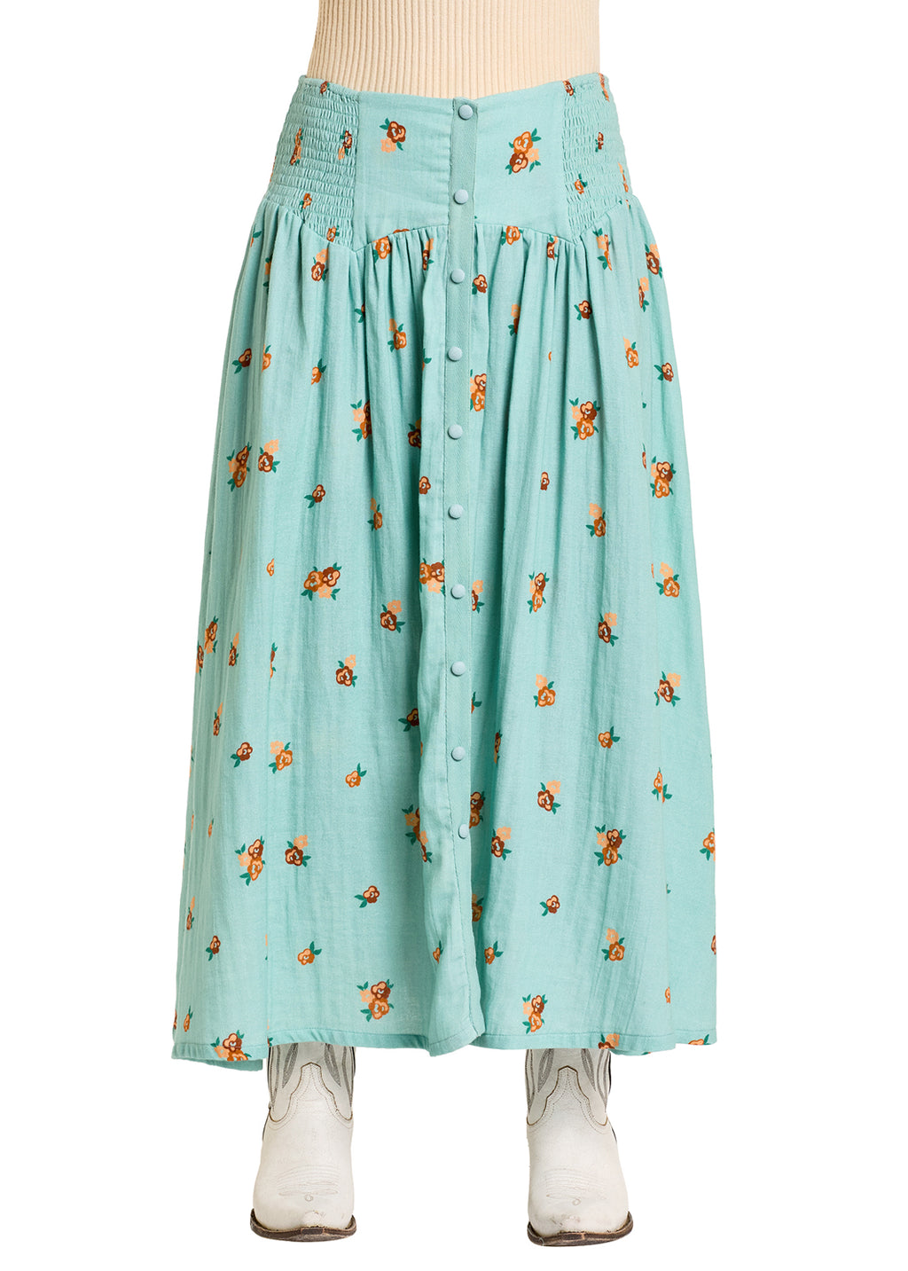 The Melody Blue Floral Skirt by Rock & Roll Denim