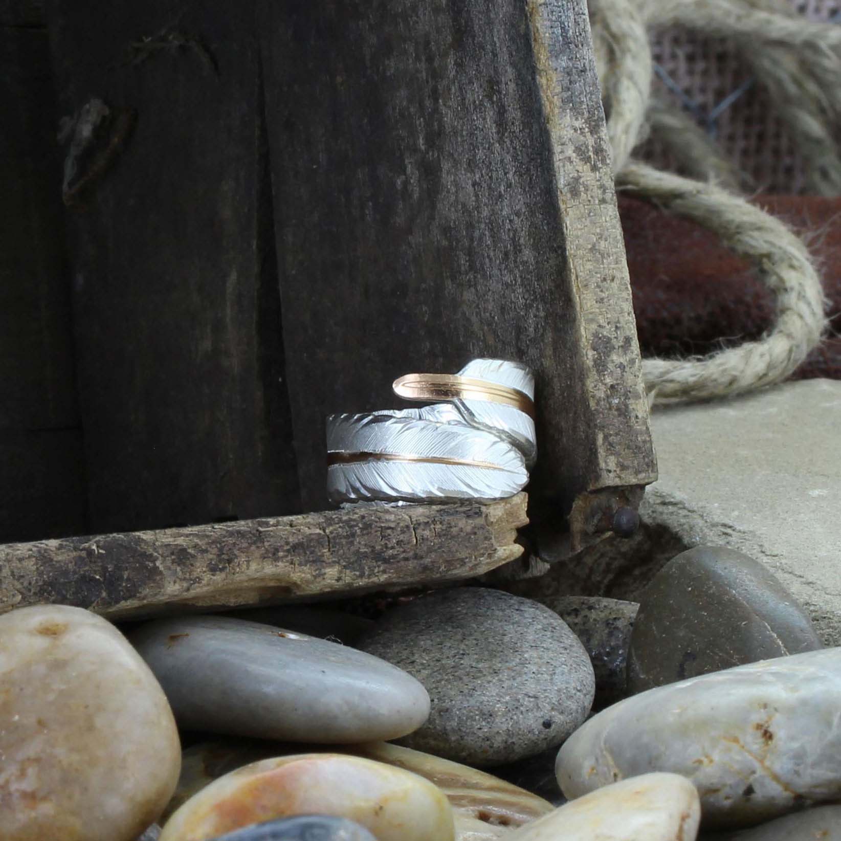 Montana Silversmiths Rose Gold Filament Feather Ring
