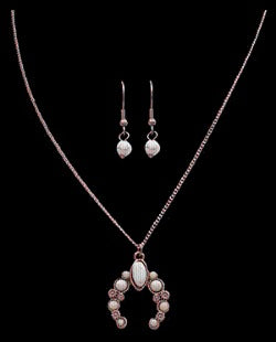 The Copper Squash Blossom Necklace and Earring Set By Sliver Strike