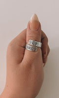 Keep Going Stamped Adjustable Wrap Ring
