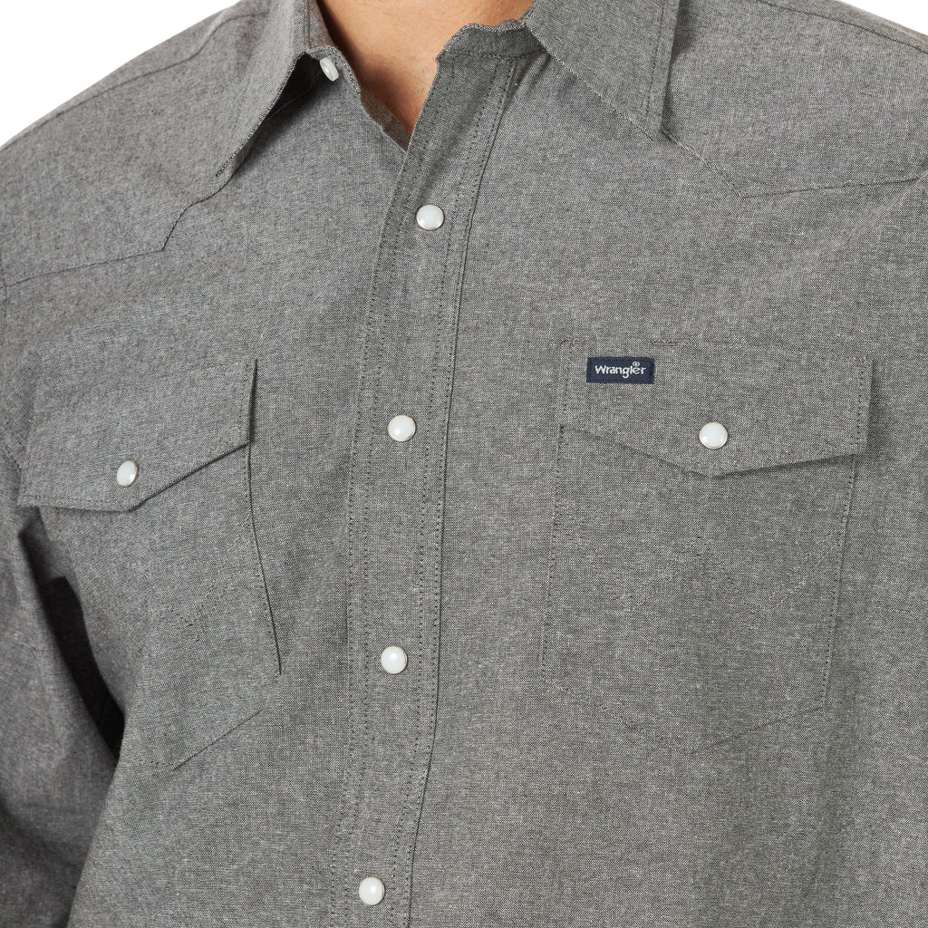 Cowboy Cut Snap Up Shirt by Wrangler in Moonless Night