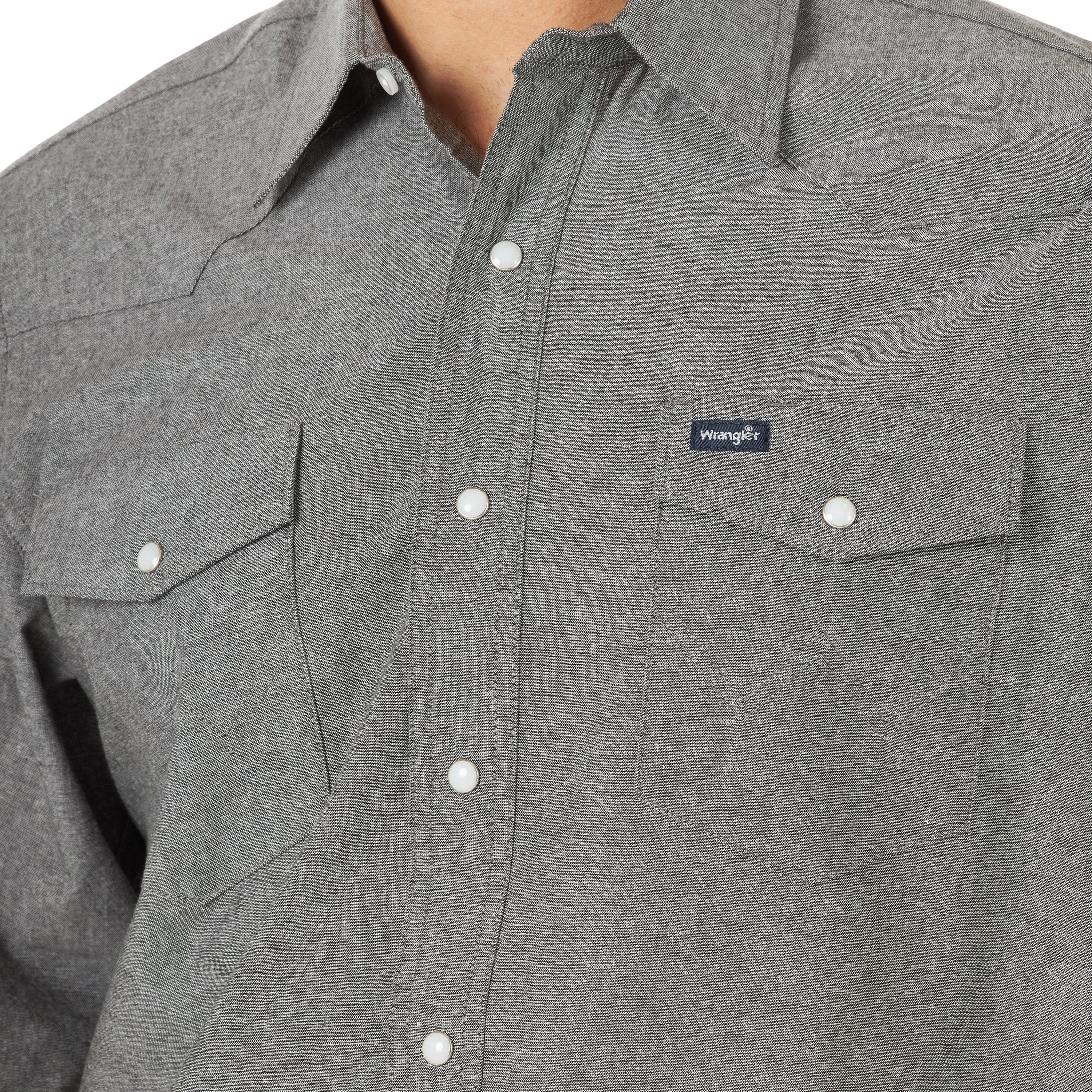 Cowboy Cut Snap Up Shirt by Wrangler in Moonless Night