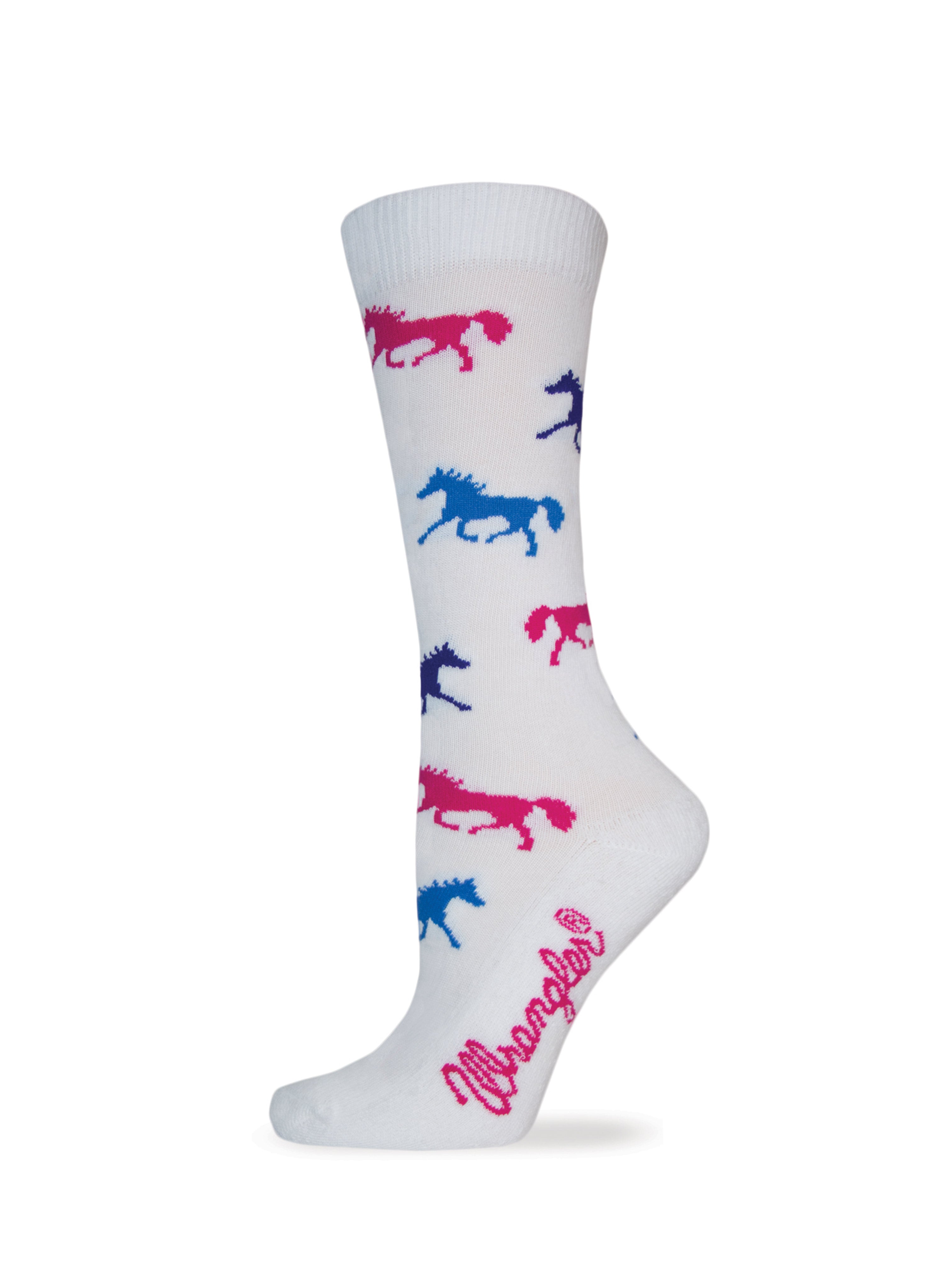 Wrangler Women's Horses Crew Socks - White