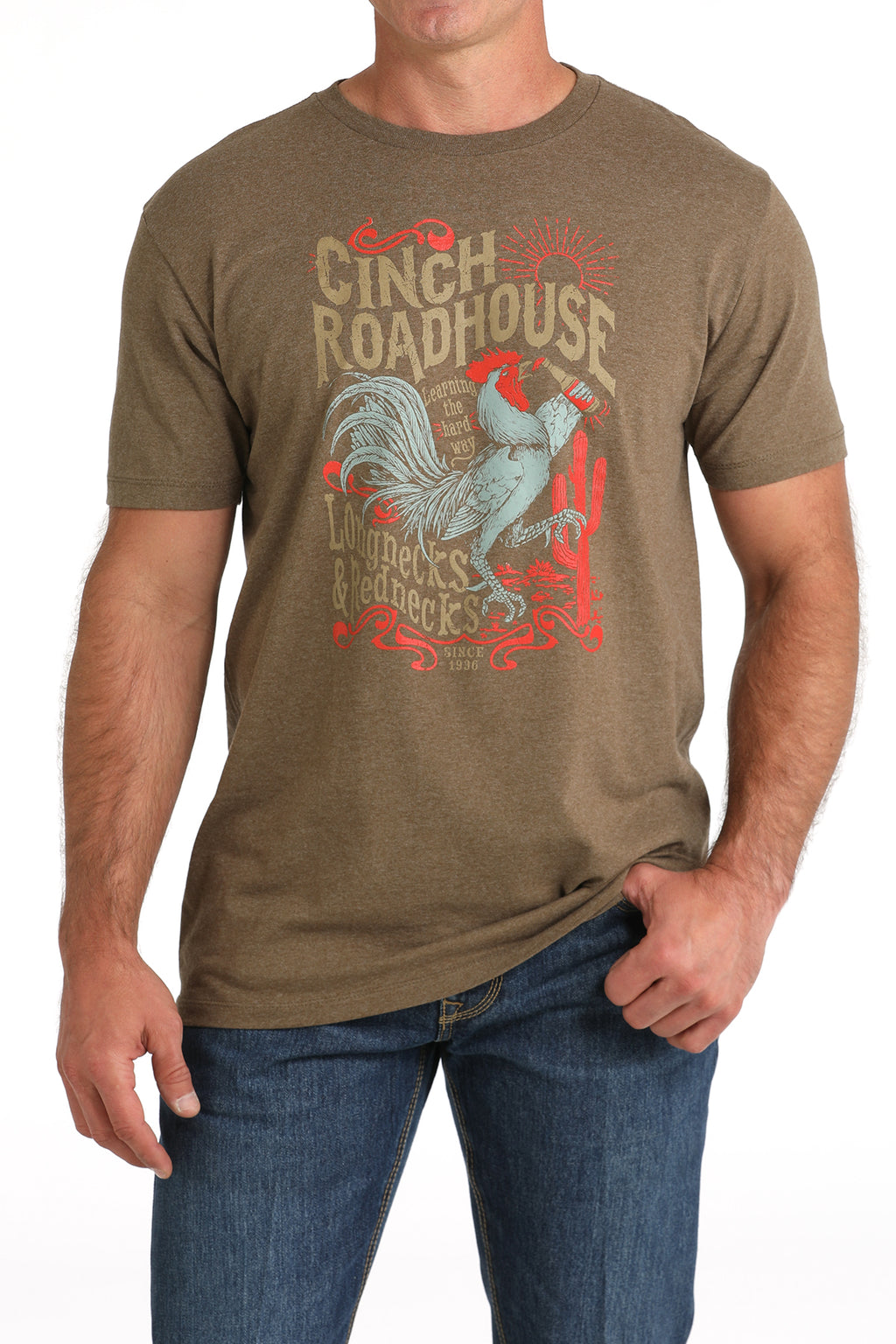 Longnecks & Rednecks Cinch Men's Tee in Dirt Road Brown