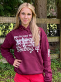 The Cowboy Up Hoodie in Old Barn Maroon