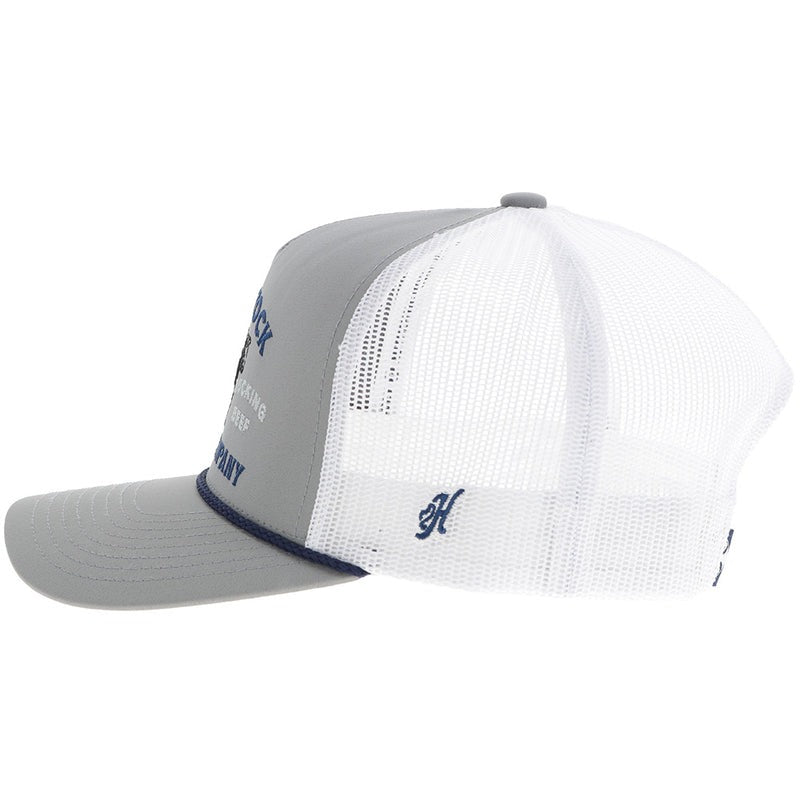 The Rank Stock Hat by Hooey in Grey/White