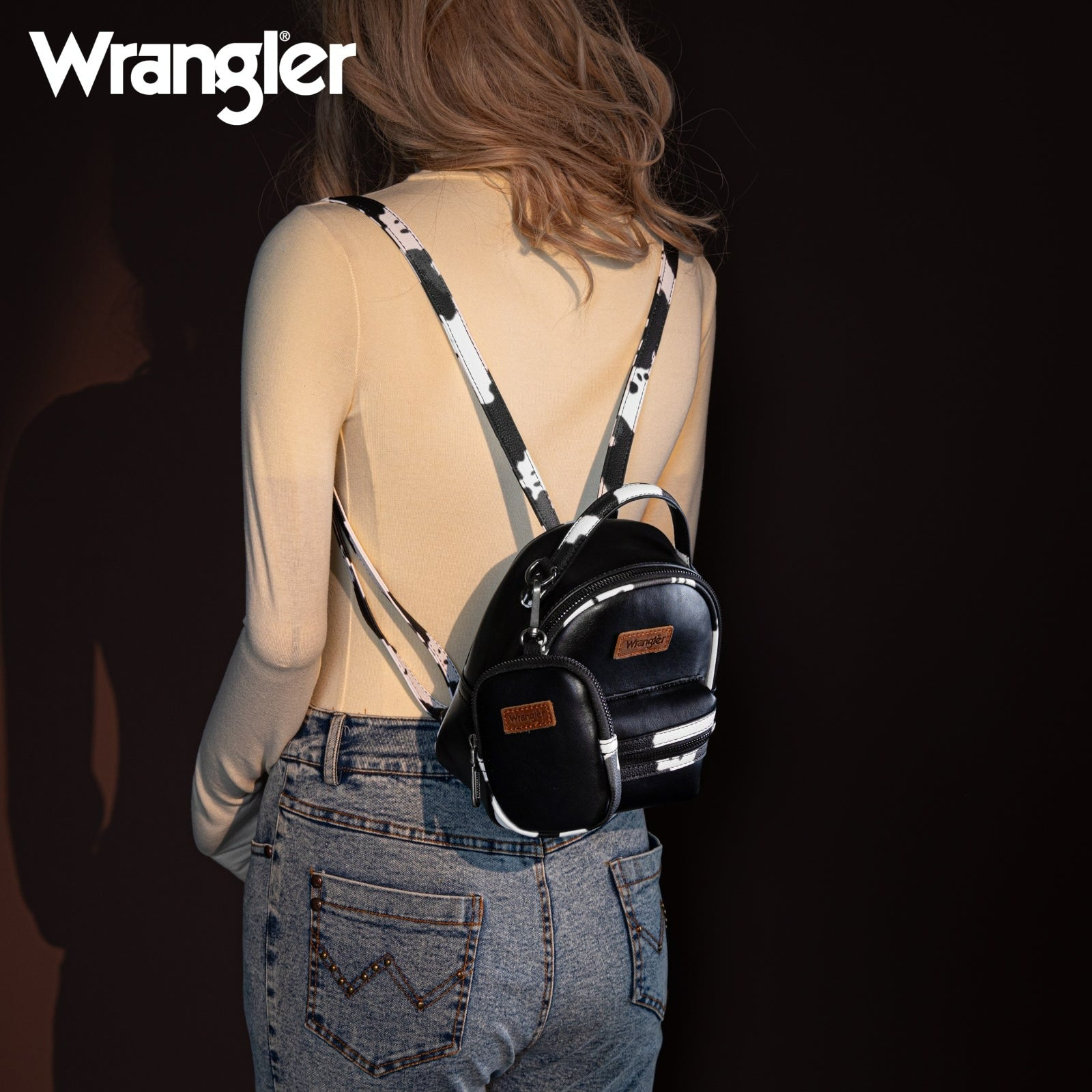 The Dairy Delight Mini Backpack by Wrangler - Solid Black w Trim