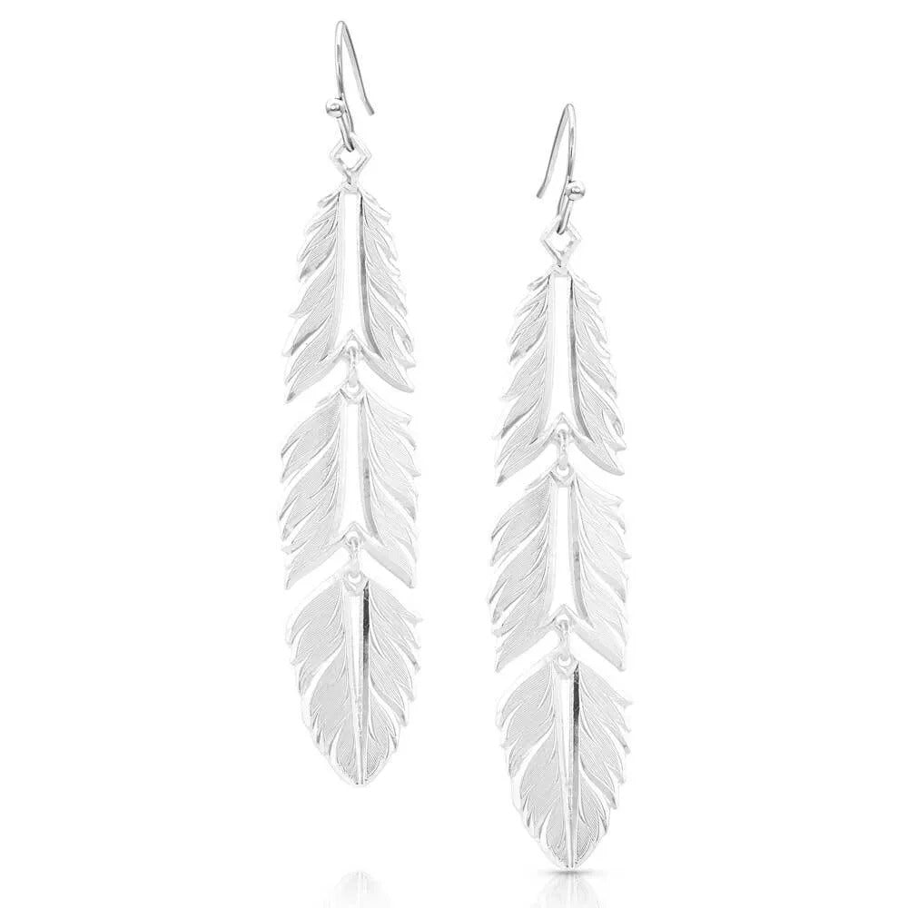 Freedom Feather American Made Earrings by Montana Silversmiths