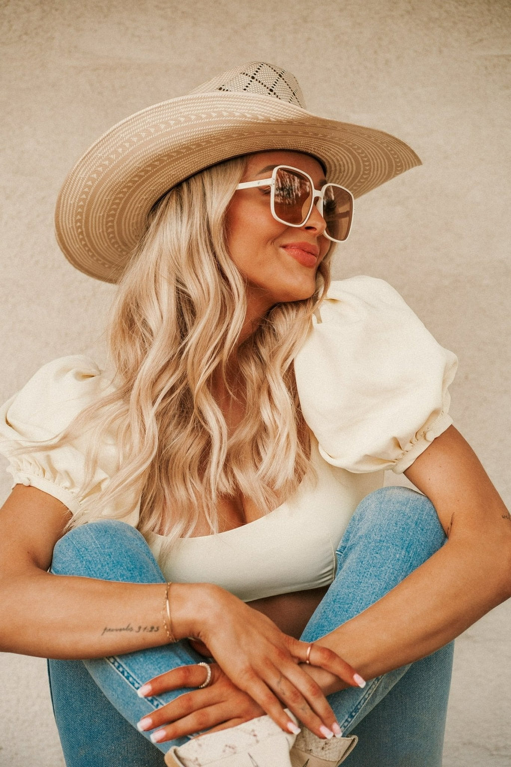 Thelma Sunglasses in White by American Bonfire
