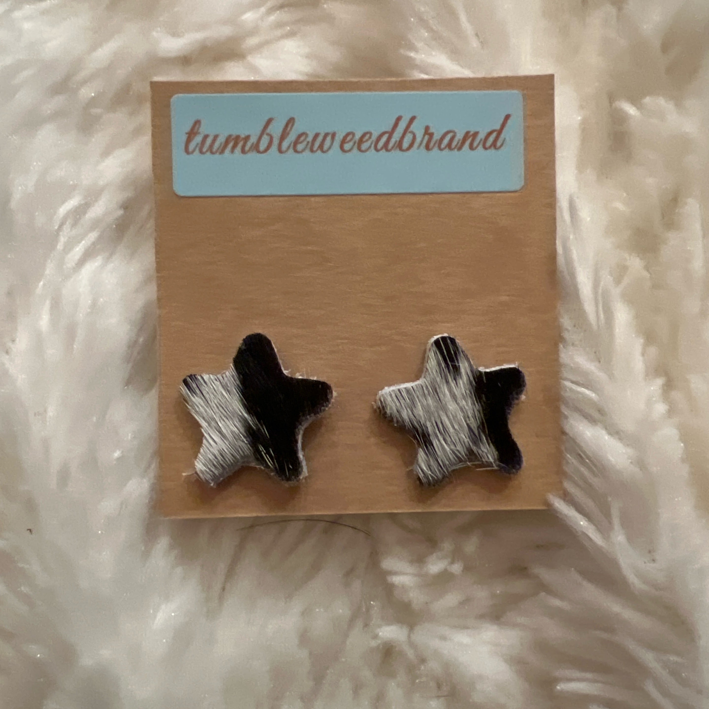 Cowhide Star Earrings (small)