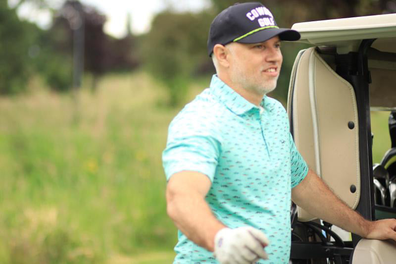 Cowboy Golf Hat by Hooey in Black/Lime