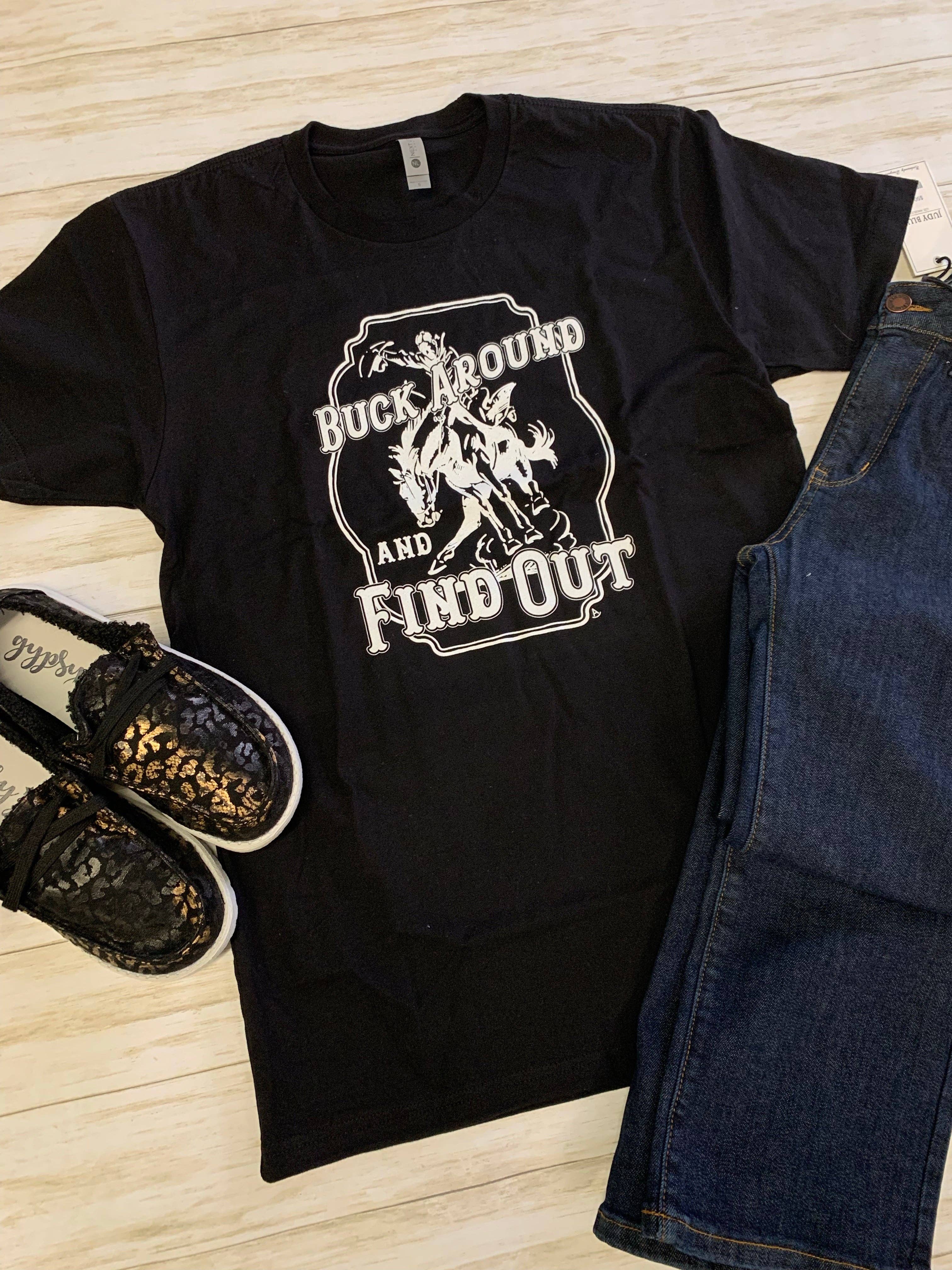 Buck Around Black Tee