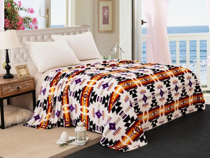 Tequila a little Time White Mink Aztec Throw Blanket