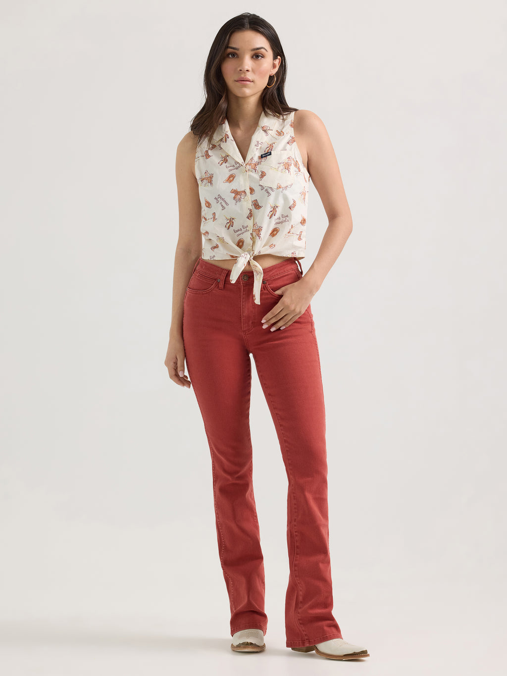 The Classic Cowgirl Timeless Sleeveless Tye Blouse by Wrangler