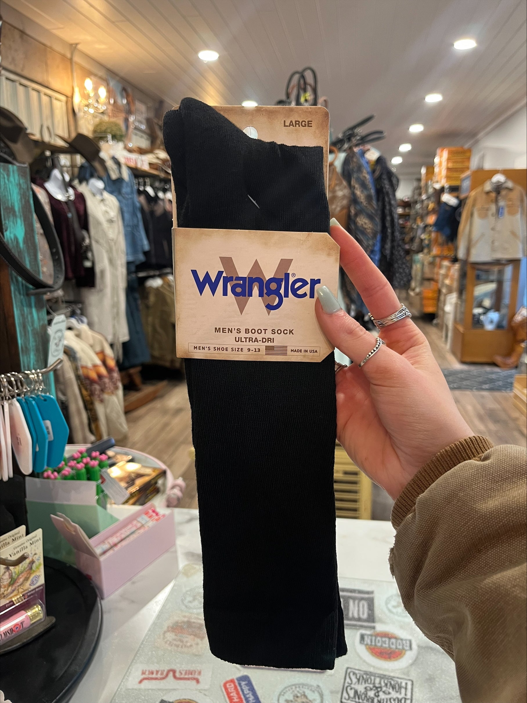 Wrangler Men's Boot Socks - Tux Black