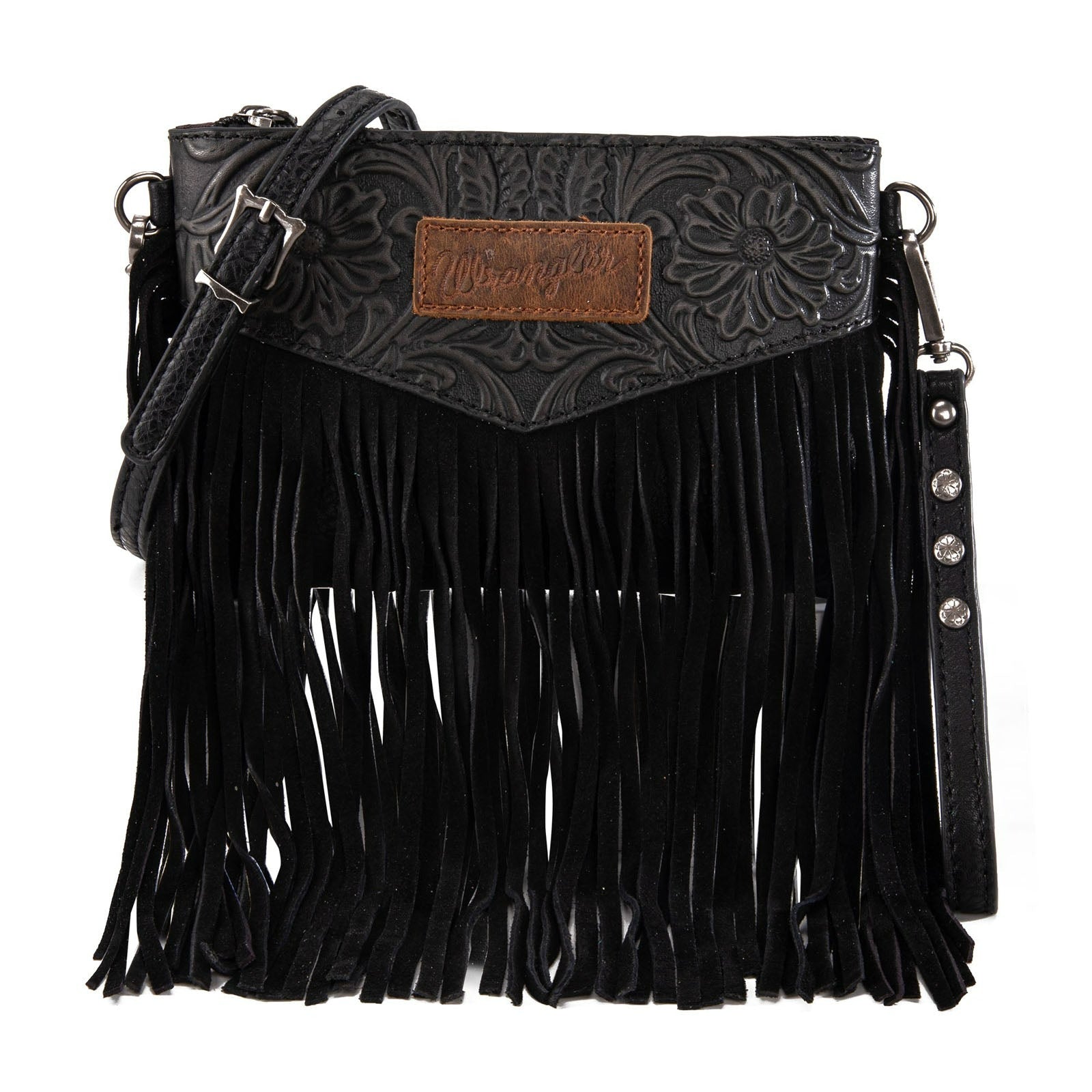 The Fancy Carved Wrangler Clutch Purse - Black Licorice