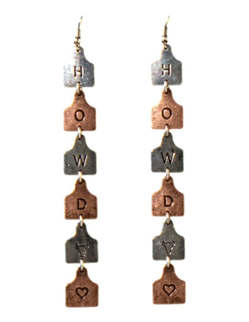 Howdy Cow Tag Earrings