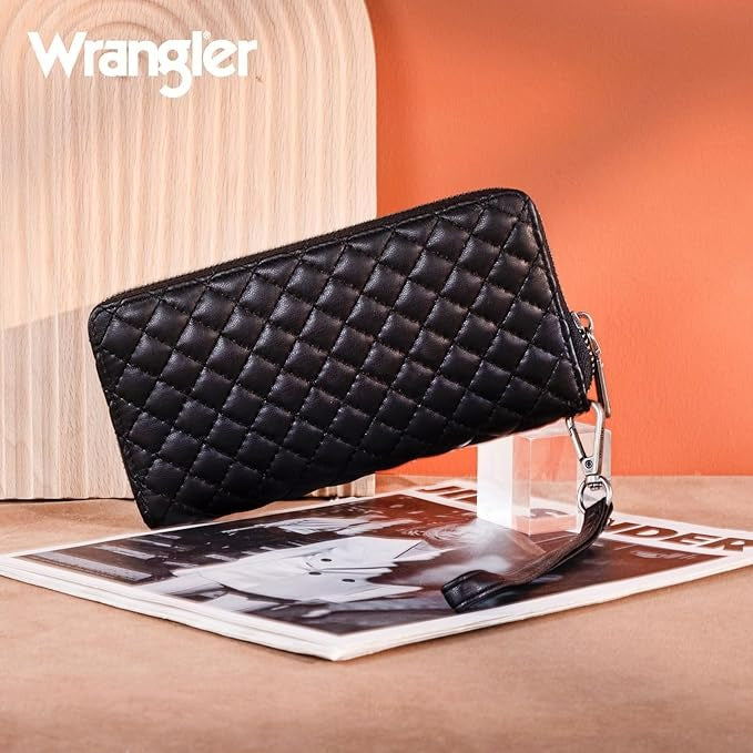 The Cassie Quilted Wallet by Wrangler - Black