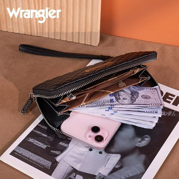 The Cassie Quilted Wallet by Wrangler - Black