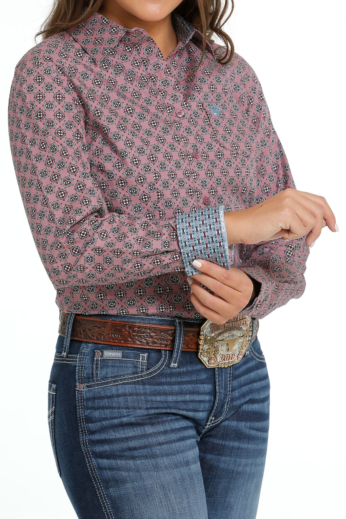 The Jacey Ray Ladies Cinch Button Up Shirt