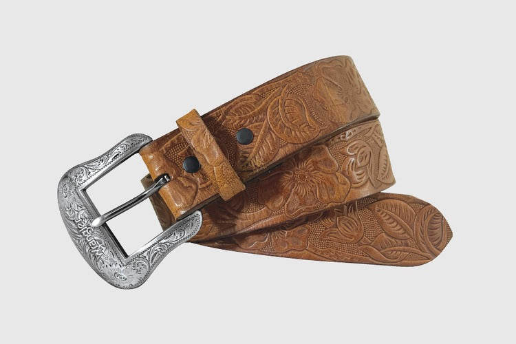 Carved Floral Belt By Wrangler