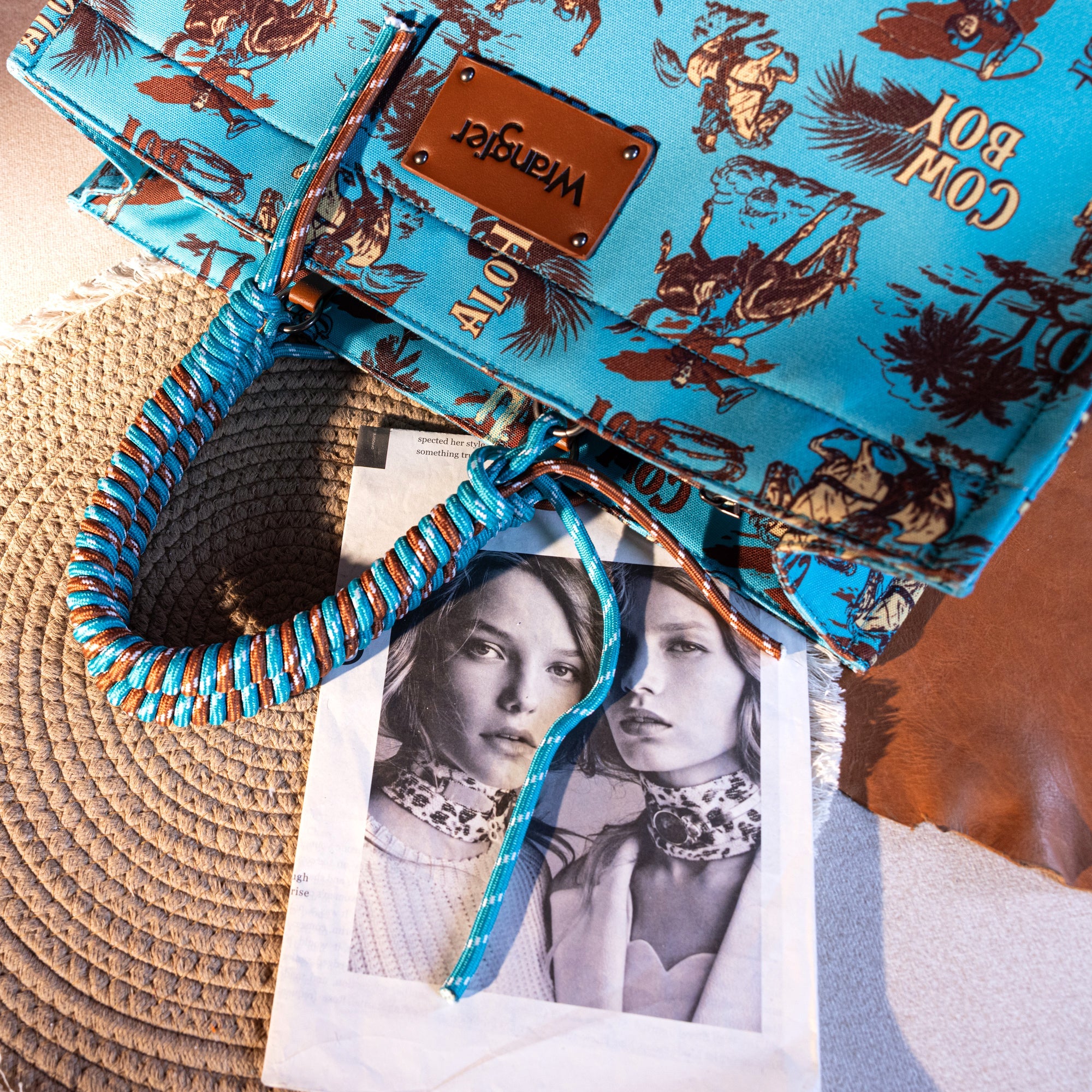 The Coconut Cowboy Wrangler Tote Purse in Turquoise