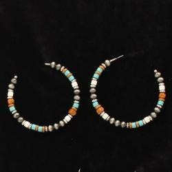 The Prescott Candy Beaded Hoop Earrings By Sliver Strike