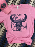 Steers & Beers Tee - Pink