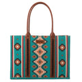 The Saddle Blanket Wrangler Large Tote Purse in Turquoise