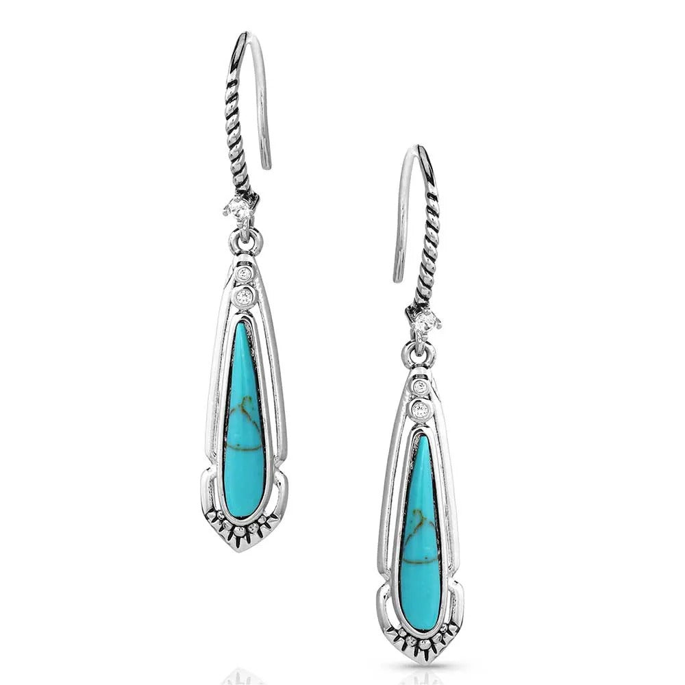 The Radiant Stream Turquoise Earrings by Montana Silversmiths