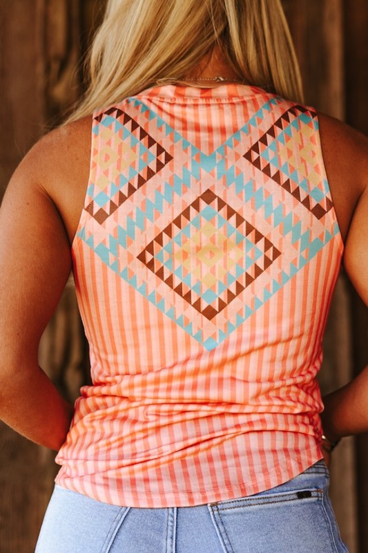 Cotton Candy Aztec Tank Top by Lucky& Blessed