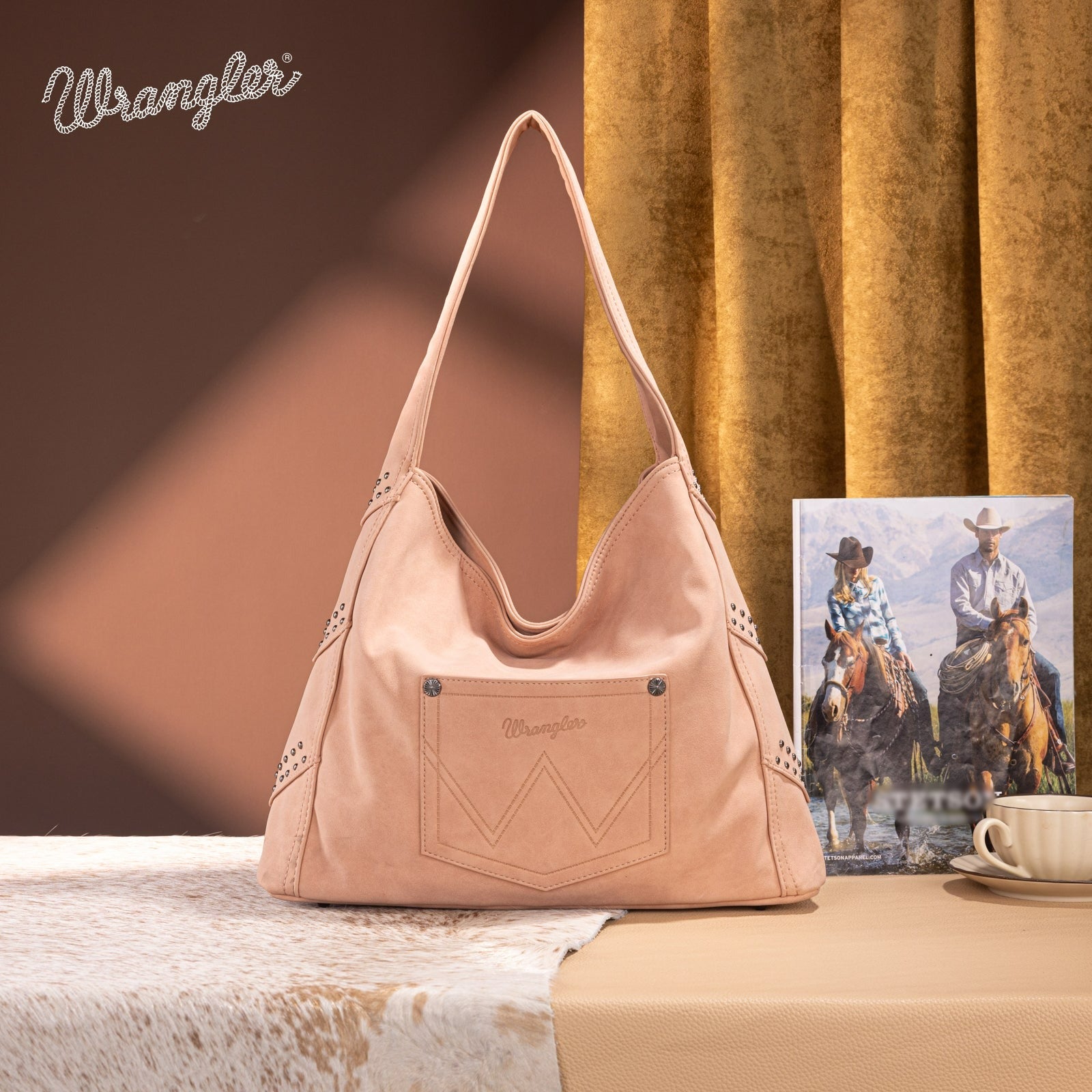 The Tracy Hobo Purse by Wrangler in Dark Pink