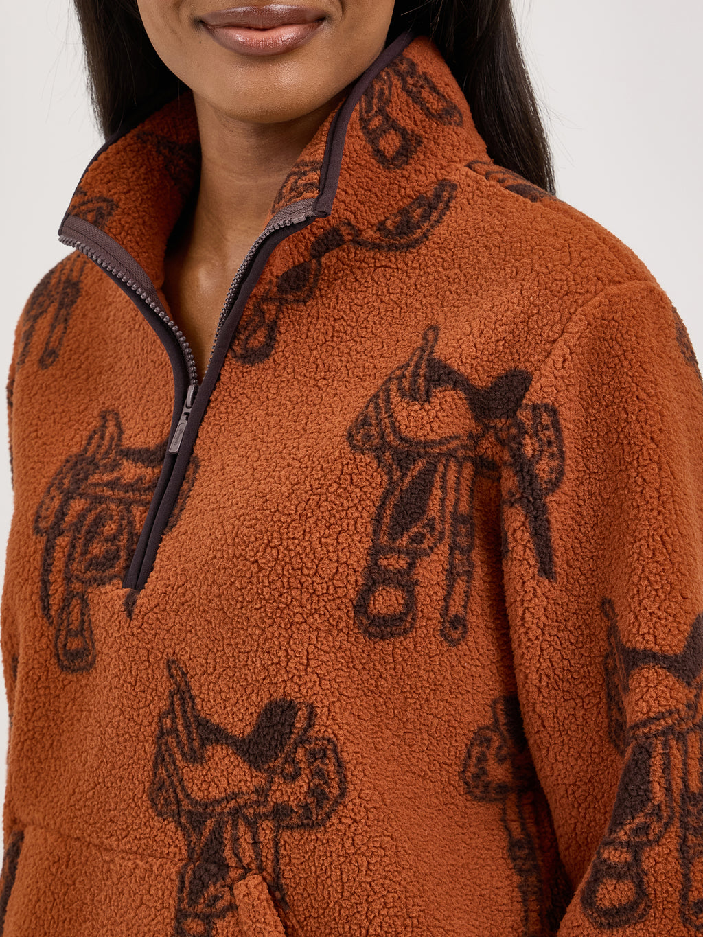 The Saddle Up Fleece 1/2 Zip Sweater by Wrangler