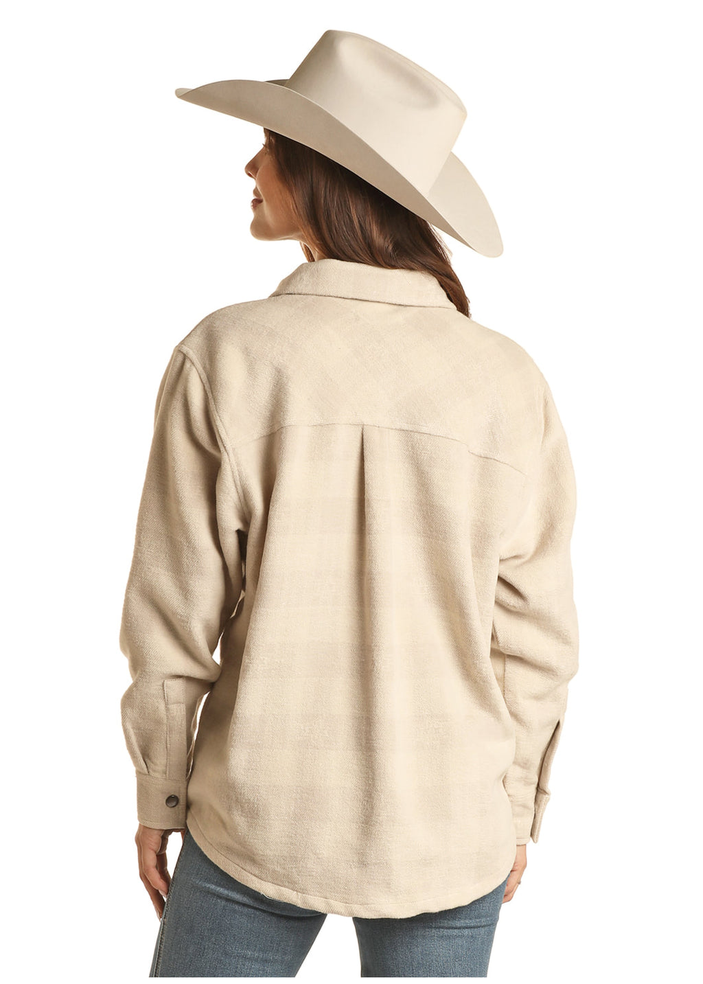 The Champagne Cremello Shacket by Rock & Roll Denim