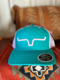The Weekly Trucker Hat by Kimes Ranch Teal/White
