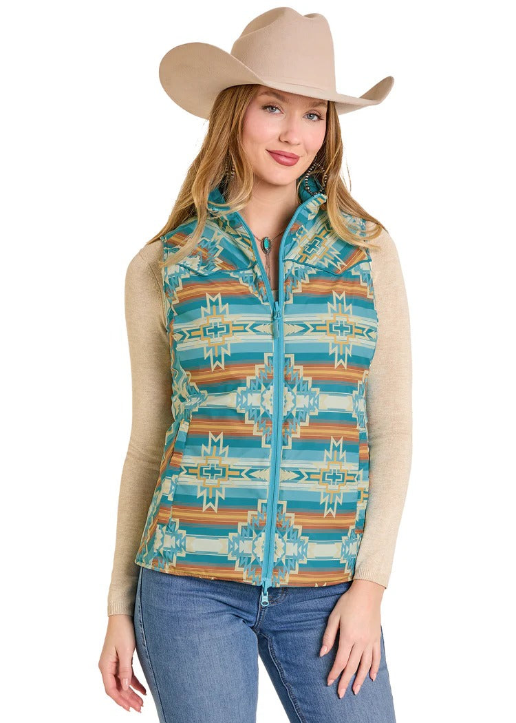 The Turquoise Sunset Reversible Vest by Panhandle Slim