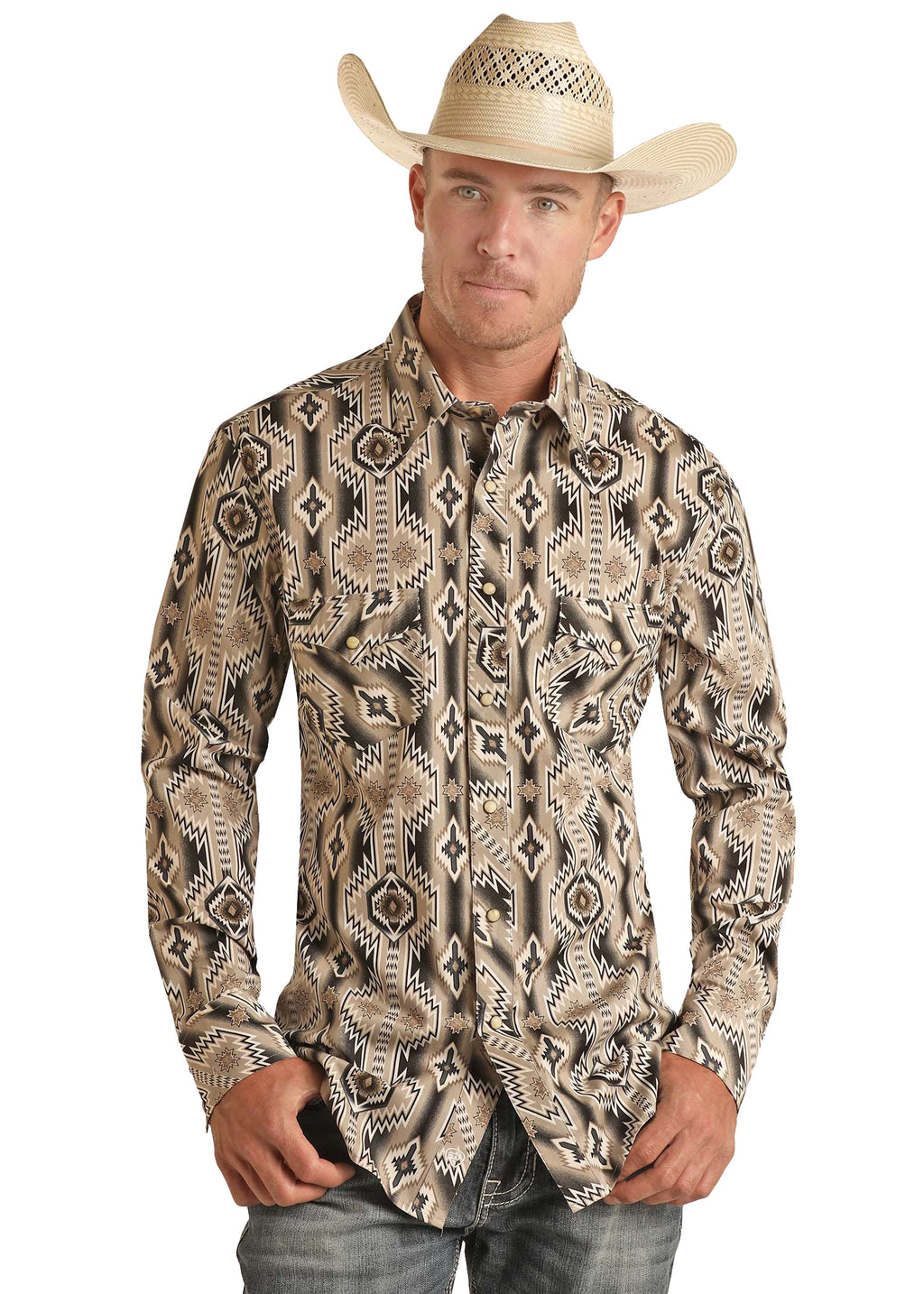 The Stacked Deck Aztec Pearl Snap Shirt