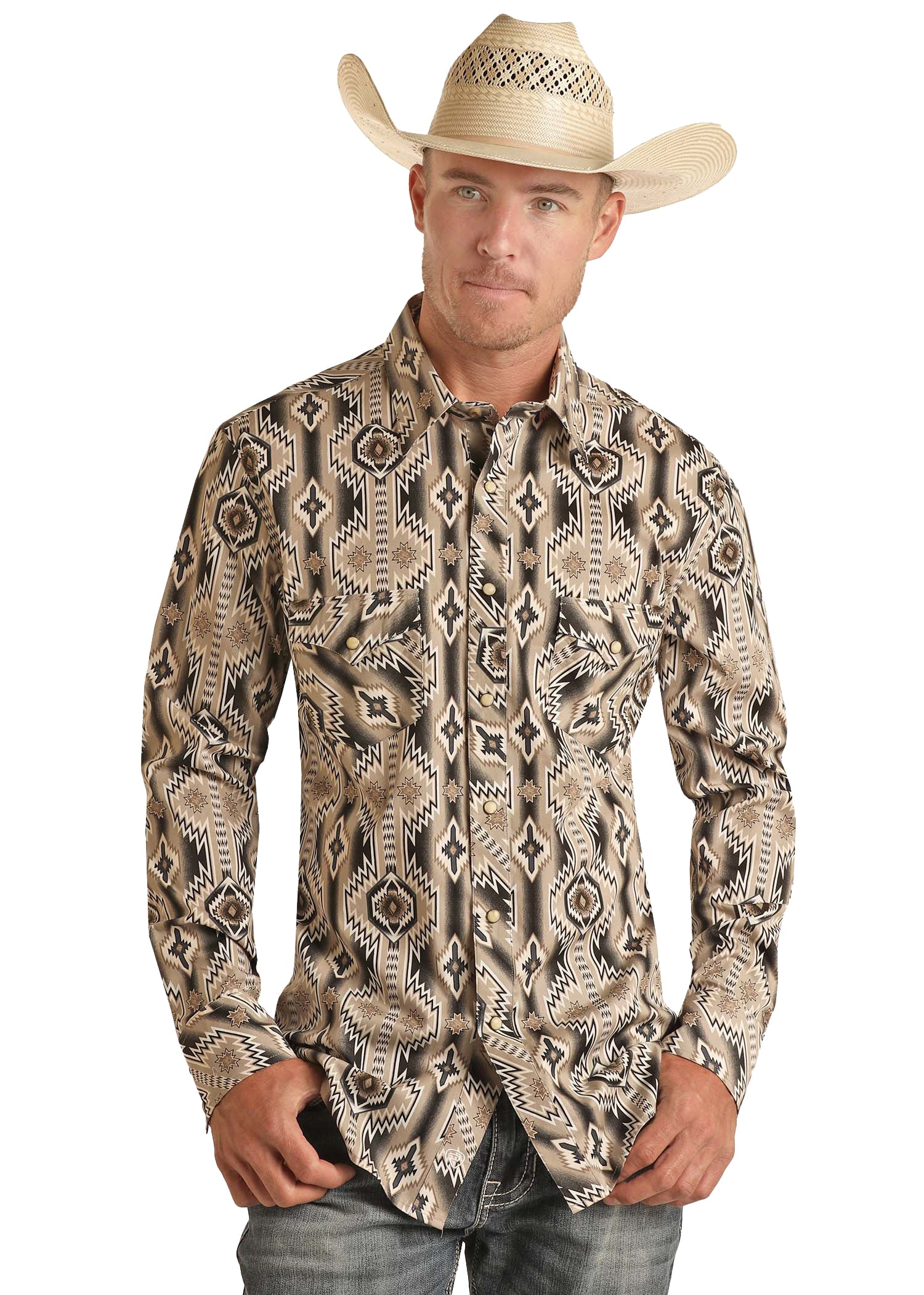 The Stacked Deck Aztec Pearl Snap Shirt